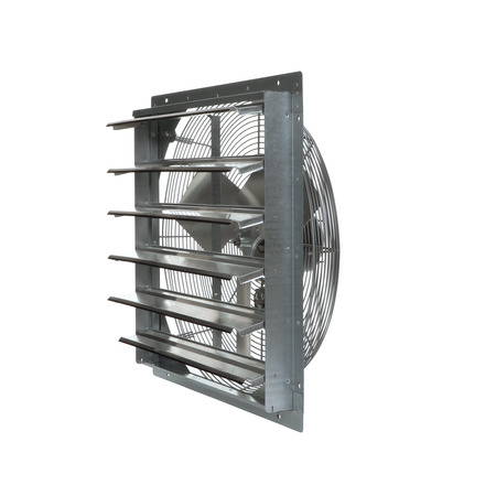 TPI INDUSTRIAL Exhaust Fan, 24" TEAO Motor, 120V, With Shutter, 1/4HP, 2-Speed, Gray CE 24-DS